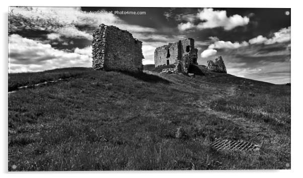 Duffus Castle Acrylic by Tom McPherson