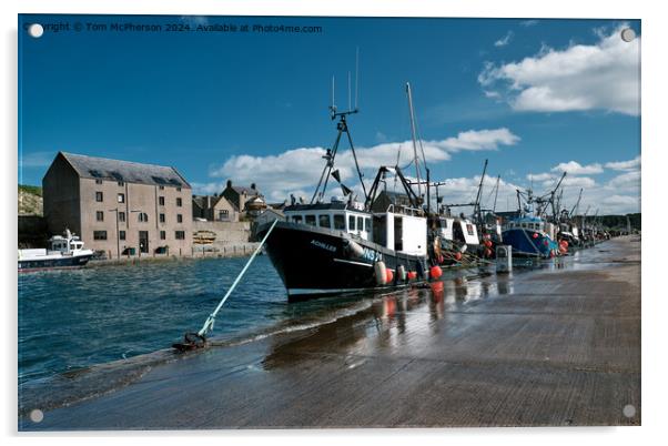 Burghead Harbour Acrylic by Tom McPherson