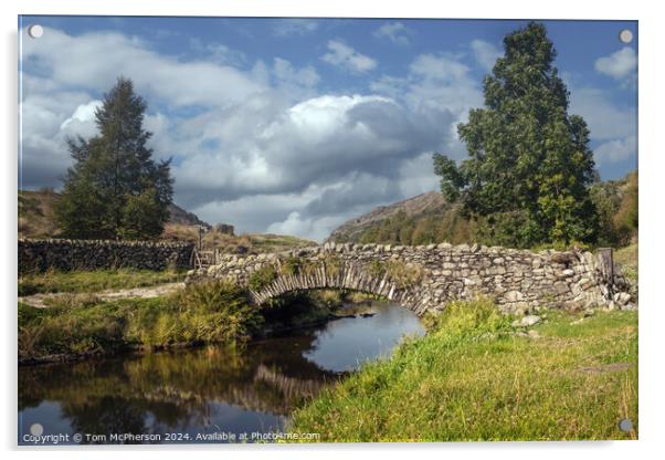 The stone bridge of Watendlath Acrylic by Tom McPherson