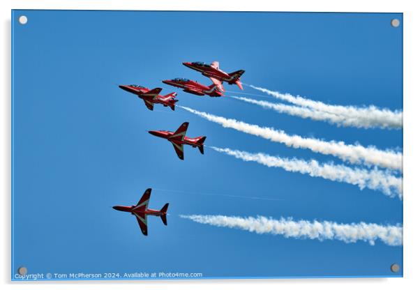 Red Arrows at Lossiemouth Acrylic by Tom McPherson