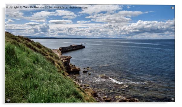 Burghead North Pier Acrylic by Tom McPherson