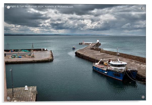 Burghead Harbour Scene Acrylic by Tom McPherson