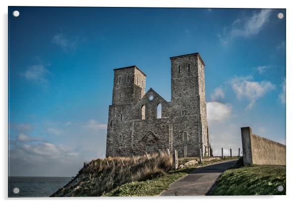 Reculver Towers Acrylic by Kia lydia