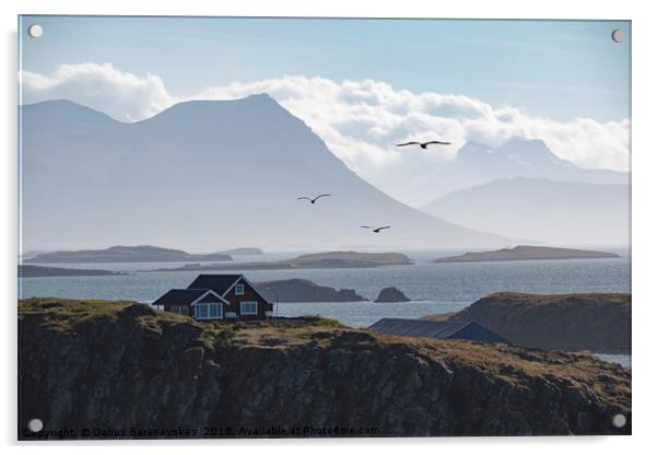 Remote House in Iceland Acrylic by Dalius Baranauskas