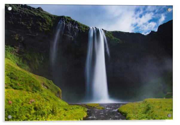 Seljalandsfoss are one of the impressive waterfall Acrylic by Dalius Baranauskas