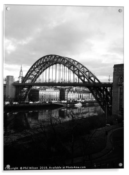 The Tyne Bridge. Acrylic by Phil Wilson
