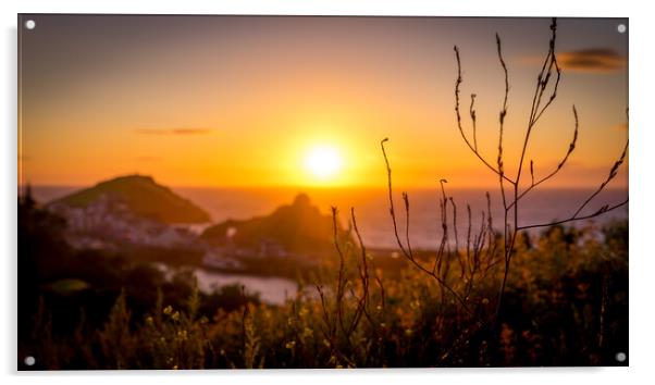 Sunset Dropping over Ilfracombe Acrylic by Steven Fleck