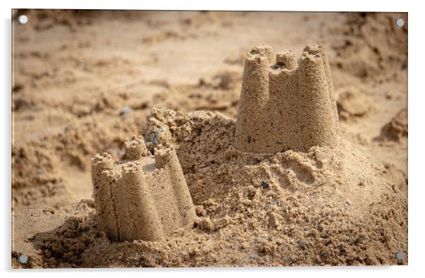Sandcastles on the Beach Acrylic by David Jeffery