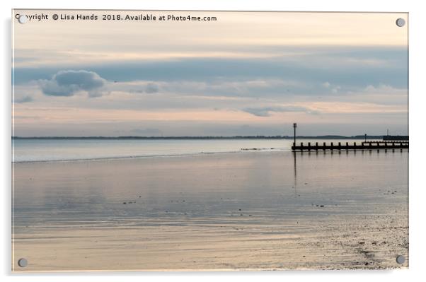 Bridlington Beach, East Riding, Reflection 2 Acrylic by Lisa Hands