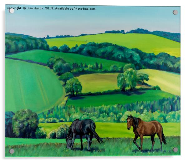 Summer Grazing: Triptych (central) Acrylic by Lisa Hands
