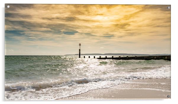 Bournemouth Beach at Dusk Acrylic by Thomas Faull