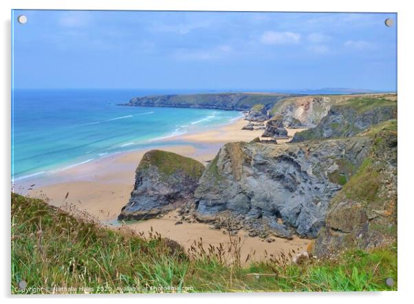 Bedruthan Steps, Cornwall Acrylic by Nathalie Hales