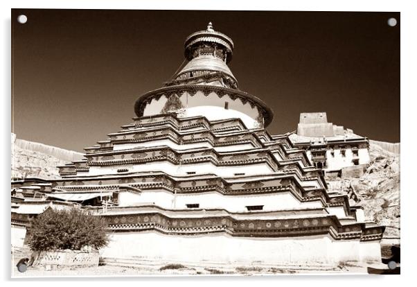 Kumbum Stupa, Gyantse Acrylic by Nathalie Hales