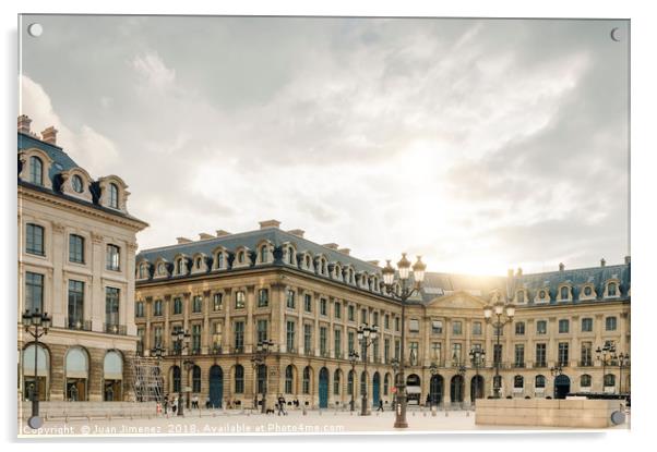 Vendome Square in Paris Acrylic by Juan Jimenez