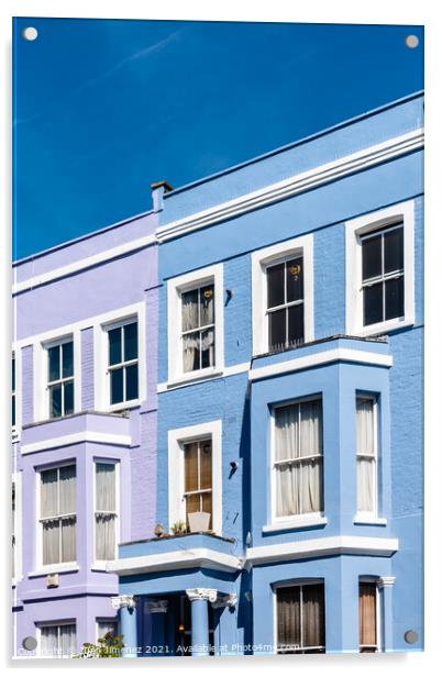 Colorful townhouses near Portobello Road in Notting Hill, London Acrylic by Juan Jimenez