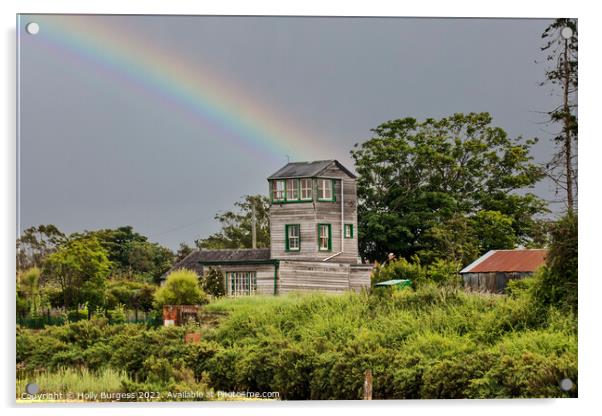  Brancaster Staithe. Norfolk with a rainbow  Acrylic by Holly Burgess