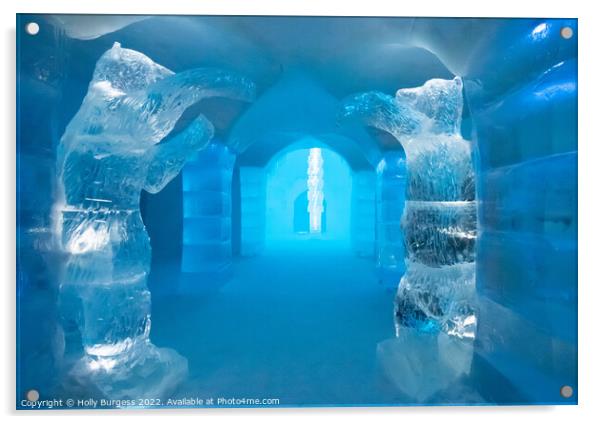 Ice hotel Alta Norway Acrylic by Holly Burgess