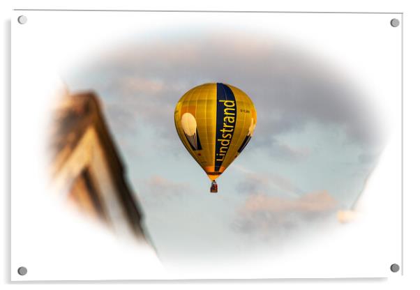 Skyward Journey in a Hot Air Balloon Acrylic by Holly Burgess