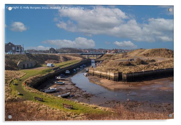 Seaton Sluice small village in Northumberland where you can buy the best fish and chips  Acrylic by Holly Burgess