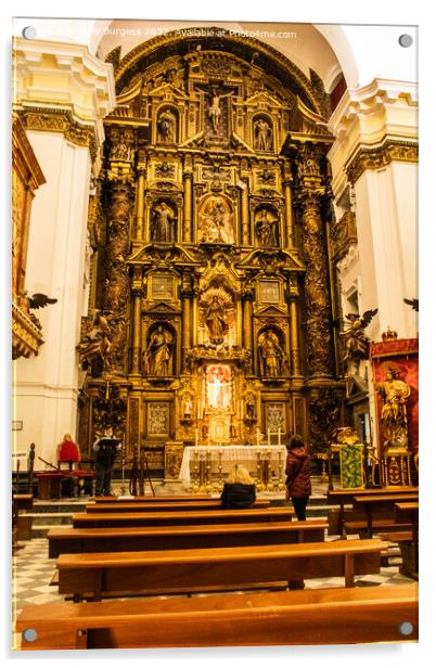 Sacred Serenity at Cadiz's San Juan de Dios Church Acrylic by Holly Burgess