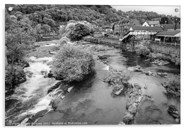 'Charming Llangollen: A Monochrome Perspective' Acrylic by Holly Burgess