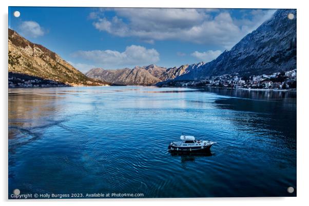 'Adriatic Serenity: Messina Strait Vista' Acrylic by Holly Burgess