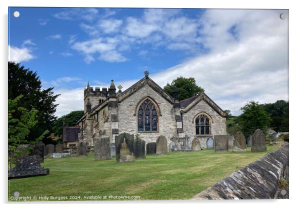 Holy Trinity Church Ashford in the Waters  Acrylic by Holly Burgess