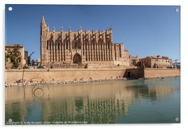Palma Cathedral  Acrylic by Holly Burgess
