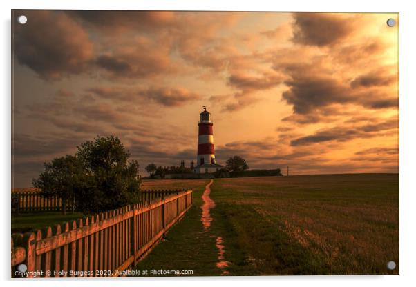 Winterton's Coastal Beacon at Dusk Acrylic by Holly Burgess
