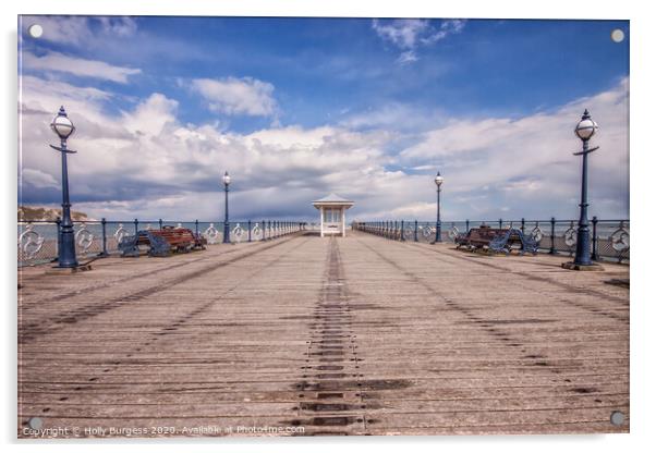 Swanage Pier Victorian Pier, restored for event of history  Acrylic by Holly Burgess