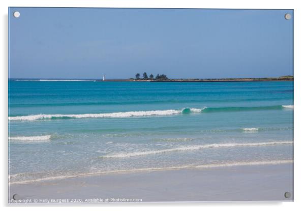 Port fairy light house on Griffith island  Acrylic by Holly Burgess