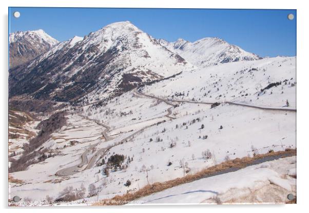 Andorra's Winter Wonderland: A Ski Haven Acrylic by Holly Burgess