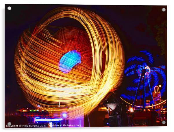Fair Ride, Nottingham show ground  Acrylic by Holly Burgess