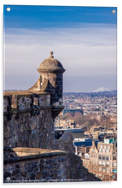 'Edinburgh Castle: The Skyline Sentry' Acrylic by Holly Burgess