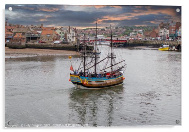 Whitby's Vibrant Coastal Splendour Acrylic by Holly Burgess