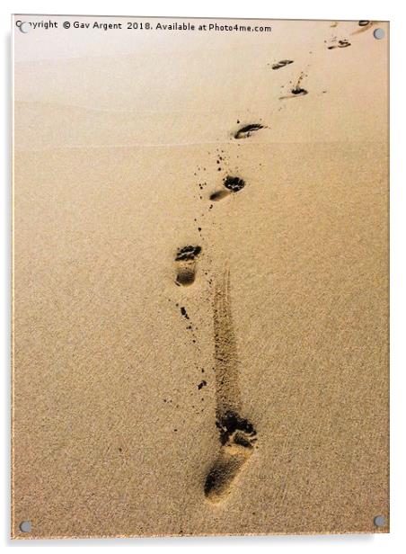Footsteps in the sand Acrylic by Gav Argent
