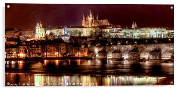 Prague By Night Acrylic by Danny Cannon