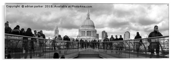 St Paul's Cathedral from the Millennium Bridge Acrylic by adrian parker