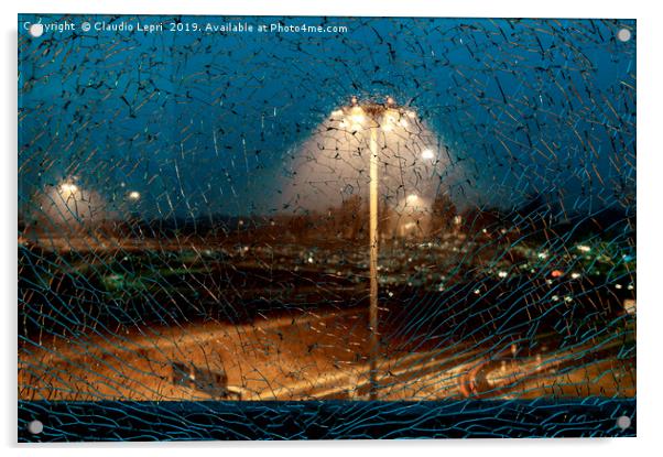 Airport mosaic. Broken glass. Acrylic by Claudio Lepri