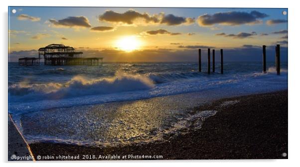 Sunset's on the West Pier Brighton  Acrylic by robin whitehead