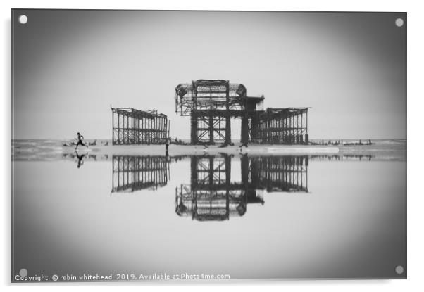 Running Reflection at the West Pier (4of4) Acrylic by robin whitehead