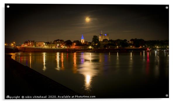 Flower Moon over Rochester Acrylic by robin whitehead