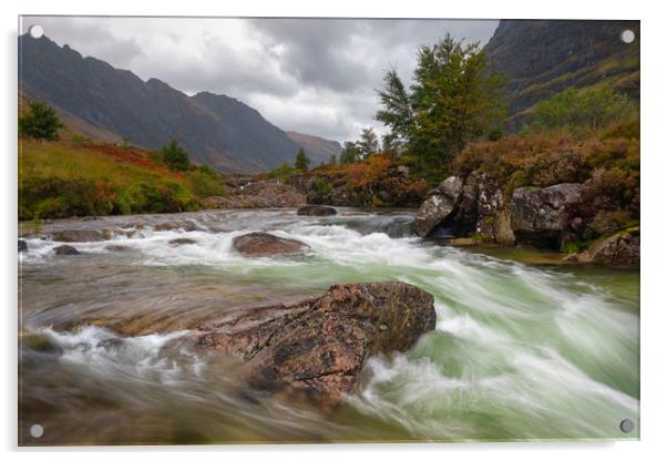 River Coe, Glencoe Acrylic by Tony Higginson