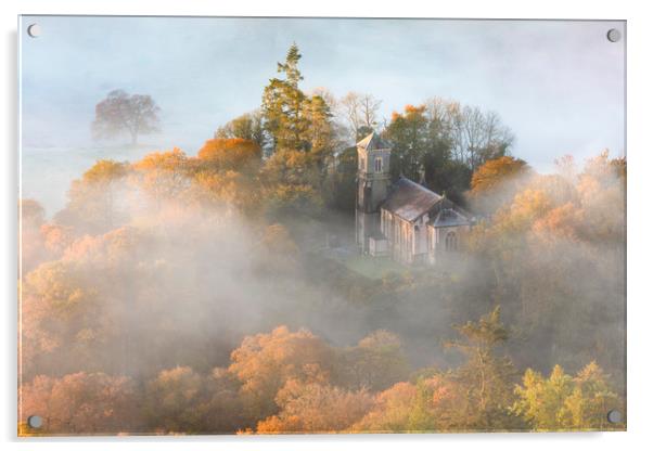 Holy Trinity church, Brathay Acrylic by Tony Higginson