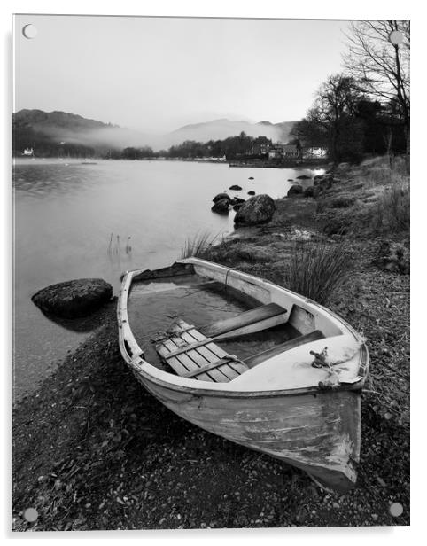 Old rowing boat, Ambleside Acrylic by Tony Higginson