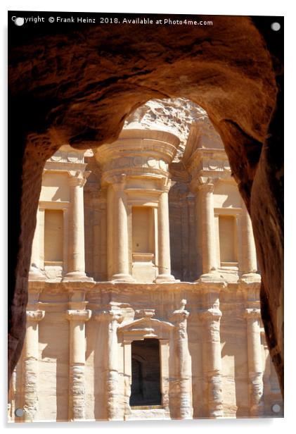 Al-Deir Monastery in Petra, Jordan Acrylic by Frank Heinz