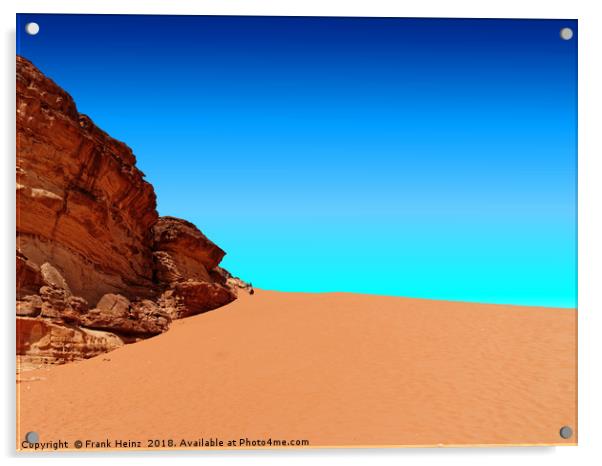 The red dune in the nature reserve of Wadi Rum Acrylic by Frank Heinz