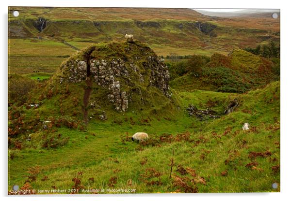 Hill in Fairy Glen Isle of Skye Acrylic by Jenny Hibbert