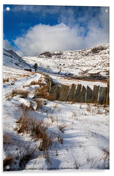 Cwmorthin slate quarry walk Snowdonia National Park Acrylic by Jenny Hibbert