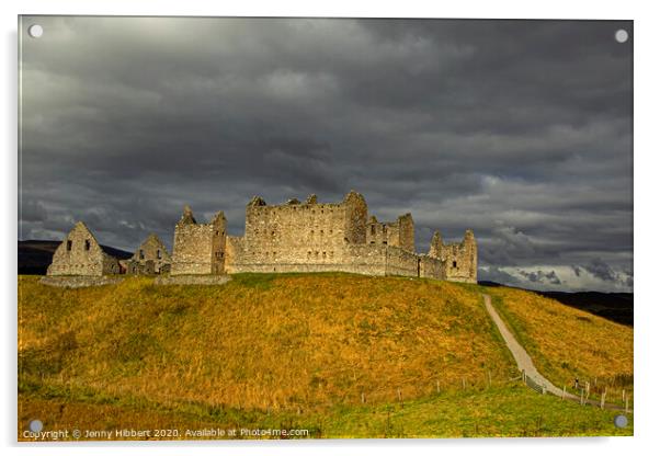 View of Ruthven Barracks on a stormy afternoon Acrylic by Jenny Hibbert